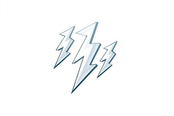 Three stylized lightning bolts, light gray on white