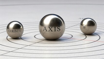 A perfectly weighted metallic sphere labeled Axis sits at the center of concentric circles on a scientific graph.