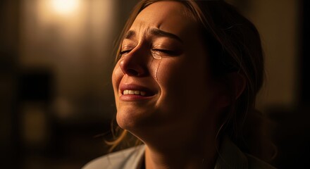 Emotional breakdown during midnight reflection bedroom portrait intimate close-up vulnerability and sadness