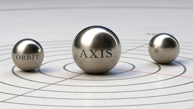 A perfectly weighted metallic sphere labeled Axis sits at the center of concentric circles on a scientific graph.