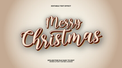 Merry Christmas Retro Script Text Effect Editable Text Style