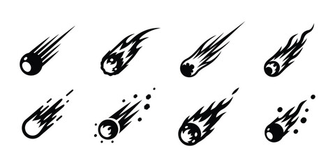 Meteor silhouette vector illustration