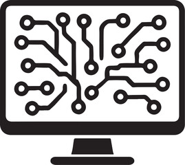 Computer screen filled with formulas vector art
