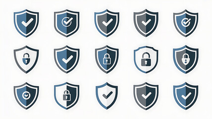 Data Protection and Privacy Safety Shield Symbol Collection