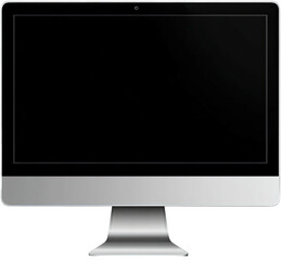 Vector illustration of a modern, silver, widescreen desktop computer monitor