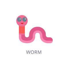 Fototapeta premium Adorable Pink Worm Illustration A Cartoonish, Playful Design for Educational Materials