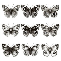 Butterfly Sketches Collection - Nature Art
