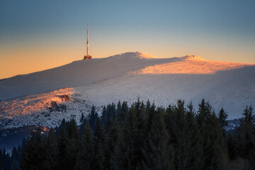 view of Kralova hola in winter from the Smreciny hill