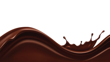 Abstract wave of dark chocolate splash vector illustration