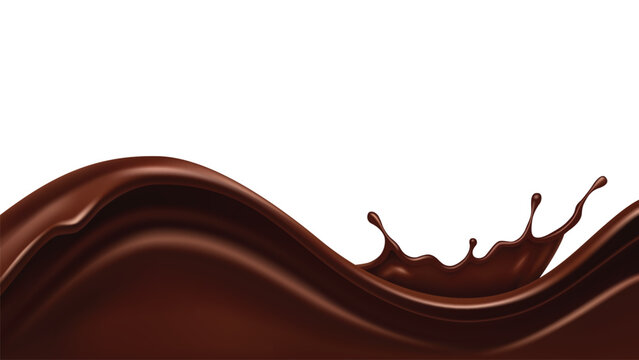 Abstract wave of dark chocolate splash vector illustration