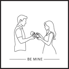 Man making marriage proposal to woman box with engagement ring romantic surprise