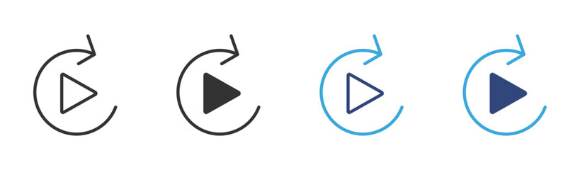 Playback icon set, video playback icon, vector illustration . 