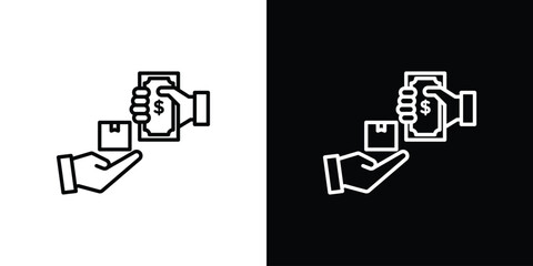 Cash on delivery icon. Editable stroke. thin line outline concept vector.