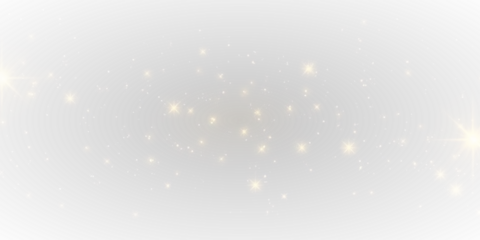 Golden dust png floats on a transparent background. Yellow sparkles and light particles create magical Christmas sparks. Perfect for festive holiday designs and glowing effects.