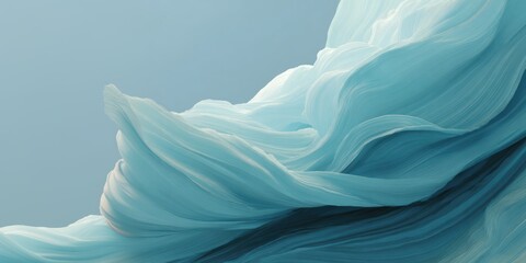 Soft Blue Waves Flowing in Gentle Motion