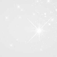 Fototapeta premium Fine white glitter dust drifts slowly with gentle glowing motion. Small points of light flicker softly around it. The smooth shine forms a calm magical scene.