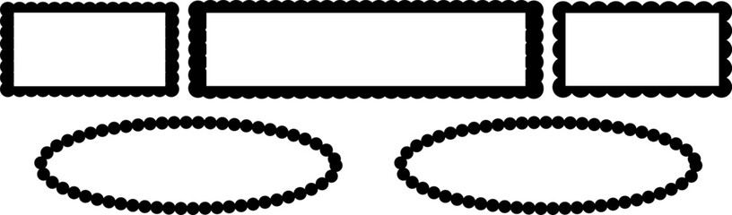 set of round frames isolated design,