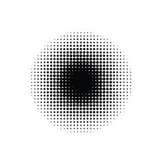 Abstract grunge halftone circular dot pattern white background