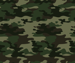  Dark green camouflage pattern, forest texture uniform, fashionable clothing print