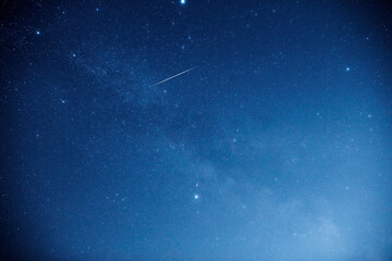 Milky way stars and constellations with a galaxy background photographed from a dark countryside...