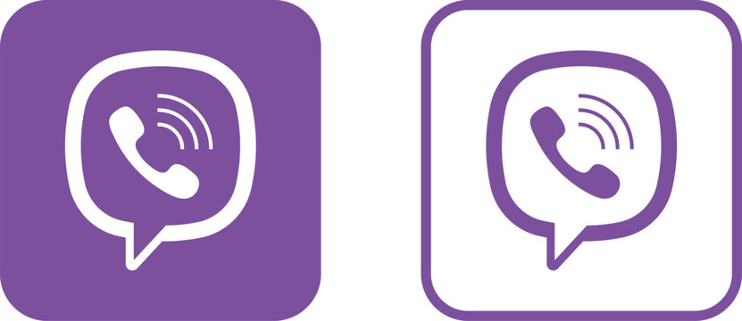 Viber Messaging App Logo Icon collection. Instant Chat and Digital Communication symbol. Social network logo