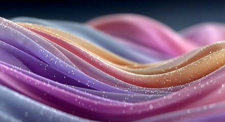 A colorful piece of fabric with a wave pattern