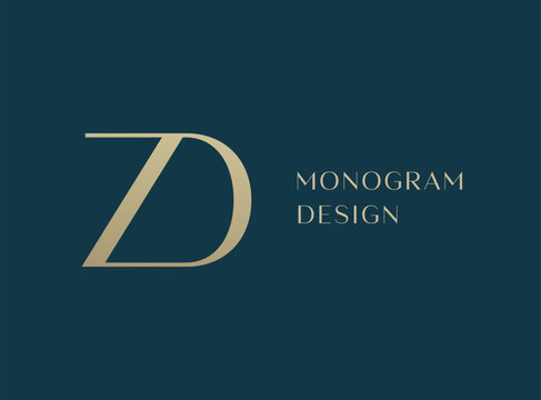 ZD letter logo icon design. Classic style luxury initials monogram.