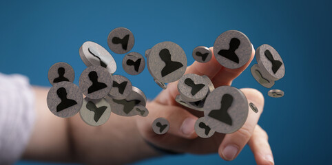 Depicting connecting people digitally with modern network. Showing team, community, and personal connections. Modern communication concept.