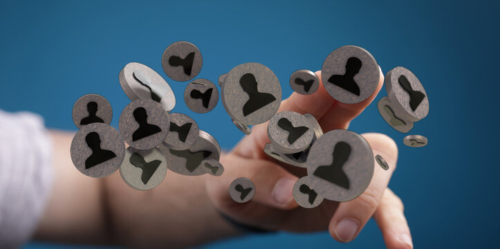 Depicting connecting people digitally with modern network. Showing team, community, and personal connections. Modern communication concept.