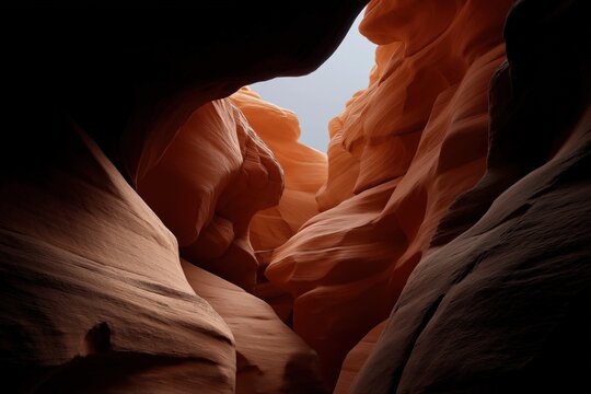 Majestic sunlight in antelope canyon illuminating sandstone formations - Powered by Adobe