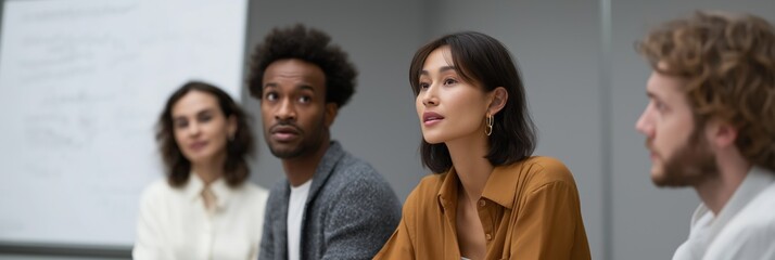 Diverse team collaboration: young adults in a professional meeting