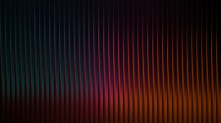 Dark abstract background with vertical lines and gradient of red and orange colors