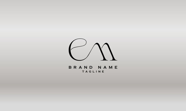  EM ME E AND M Abstract initial monogram letter alphabet logo design