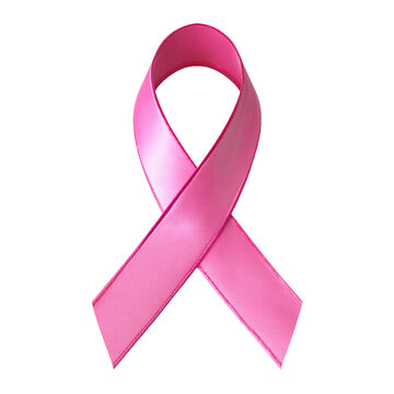 Pink Ribbon Loop Symbol for Breast Cancer Awareness, Clean Minimal Design, Isolated