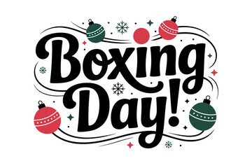 Boxing Day sale celebrates the holiday season with festive decorations.