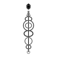 Wizard staff silhouette a magical staff with geometric shapes, isolated on