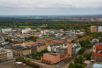 Obraz premium Panoramic aerial view of Leipzig in Germany.