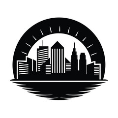 Naklejka premium Luanda Sunrise Skyline Artwork