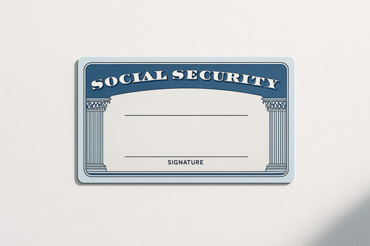 Mockup of Social Security card on white background
