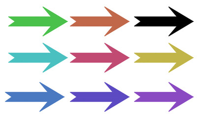colorful arrows set right left up png