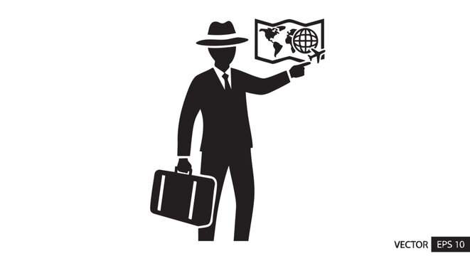 12. Minimalistic travel agent silhouette