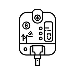 Iot smart device icon showing network and data transfer signals