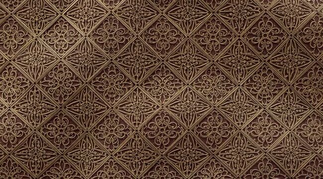 Detailed Antique Tile Texture Background in Motion with Depth, Creating a Retro and Ornamental Feel