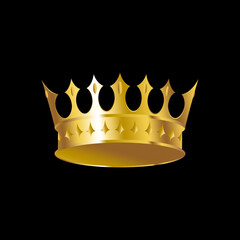 Gold Crown. Crown silhouette, symbol of royal power and luxury.