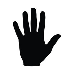 Fototapeta premium Hand Silhouette Icon – Palm Shape Black Outline Symbol
