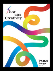 creative gradient flowing lines , poster design eps 10