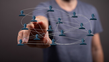 Abstract conceptual image of social networking, digital connections, and global communication. Symbolizing teamwork, collaboration, and informat