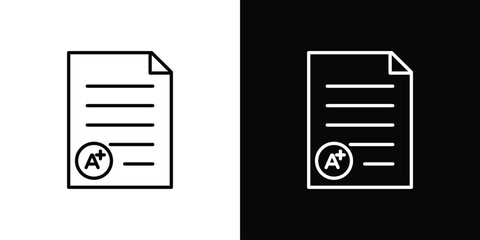 Report card icon. Editable stroke. thin line outline concept vector.