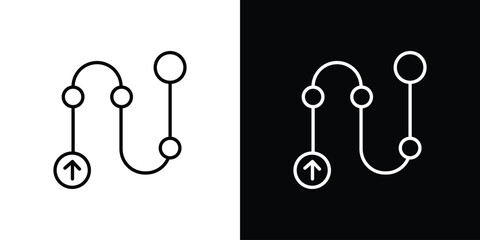 Fototapeta premium Roadmap icon. Editable stroke. thin line outline concept vector.