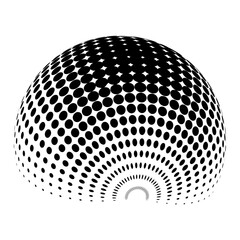 Contemporary set of halftone rounded 3d figures